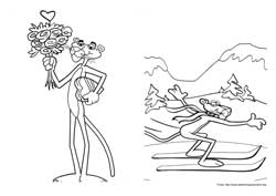 A Pantera Cor-de-Rosa desenho para colorir 07 e 08
