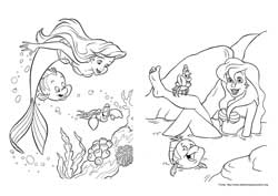A Pequena Sereia desenho para colorir 03 e 04