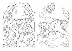 A Pequena Sereia desenho para colorir 07 e 08