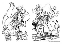 Asterix desenho para colorir 01 e 02
