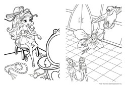Barbie, a Pequena Polegar desenho para colorir 05 e 06