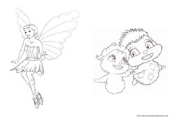 Barbie Mariposa desenho para colorir 01 e 02