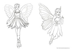 Barbie Mariposa desenho para colorir 03 e 04