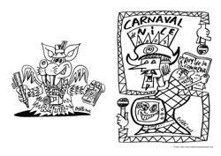 Carnaval desenho para colorir 01 e 02