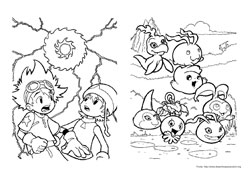 Digimon desenho para colorir 01 e 02