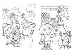Dora, a Aventureira desenho para colorir 01 e 02