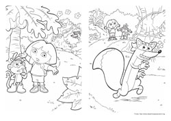 Dora, a Aventureira desenho para colorir 03 e 04