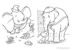 Dumbo desenho para colorir 01 e 02