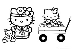 Hello Kitty desenho para colorir 01 e 02