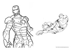 Homem de Ferro desenho para colorir 01 e 02