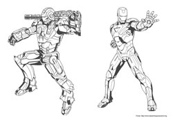 Homem de Ferro desenho para colorir 03 e 04