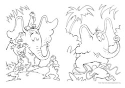 Horton desenho para colorir 01 e 02