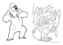 King Kong desenho para colorir 03 e 04