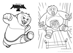 Kung Fu Panda 2 desenho para colorir 01 e 02