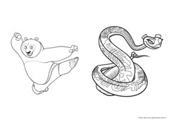 Kung Fu Panda desenho para colorir 01 e 02