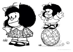 Mafalda desenho para colorir 02 e 03