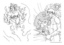 O Quarteto Fantástico desenho para colorir 09 e 10