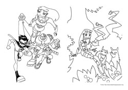 Os Jovens Titans desenho para colorir 11 e 12