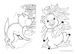 Os Três Porquinhos desenho para colorir 05 e 06