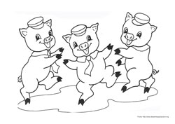 Os Três Porquinhos desenho para colorir 07