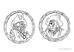 Piratas do Caribe desenho para colorir 01 e 02