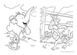 Pooh e o Elefante desenho para colorir 02 e 03