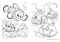 Procurando Nemo desenho para colorir 07 e 08