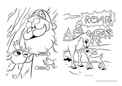 Rudolph, a Rena do Nariz Vermelho desenho para colorir 05 e 06