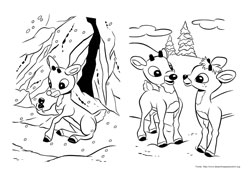 Rudolph, a Rena do Nariz Vermelho desenho para colorir 11 e 12