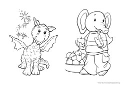 Rupert, O Urso desenho para colorir 04 e 05