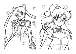 Sailor Moon desenho para colorir 01 e 02