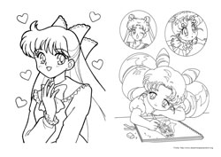 Sailor Moon desenho para colorir 03 e 04