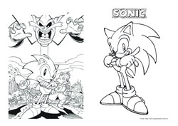 Sonic desenho para colorir 01 e 02