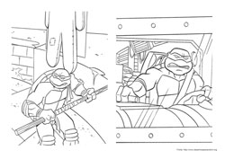 Tartarugas Ninja desenho para colorir 01 e 02