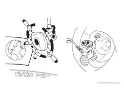 Wall-E desenho para colorir 07 e 08