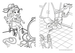 Barbie Polegarzinha - Pequena Polegar - Desenhos para Colorir