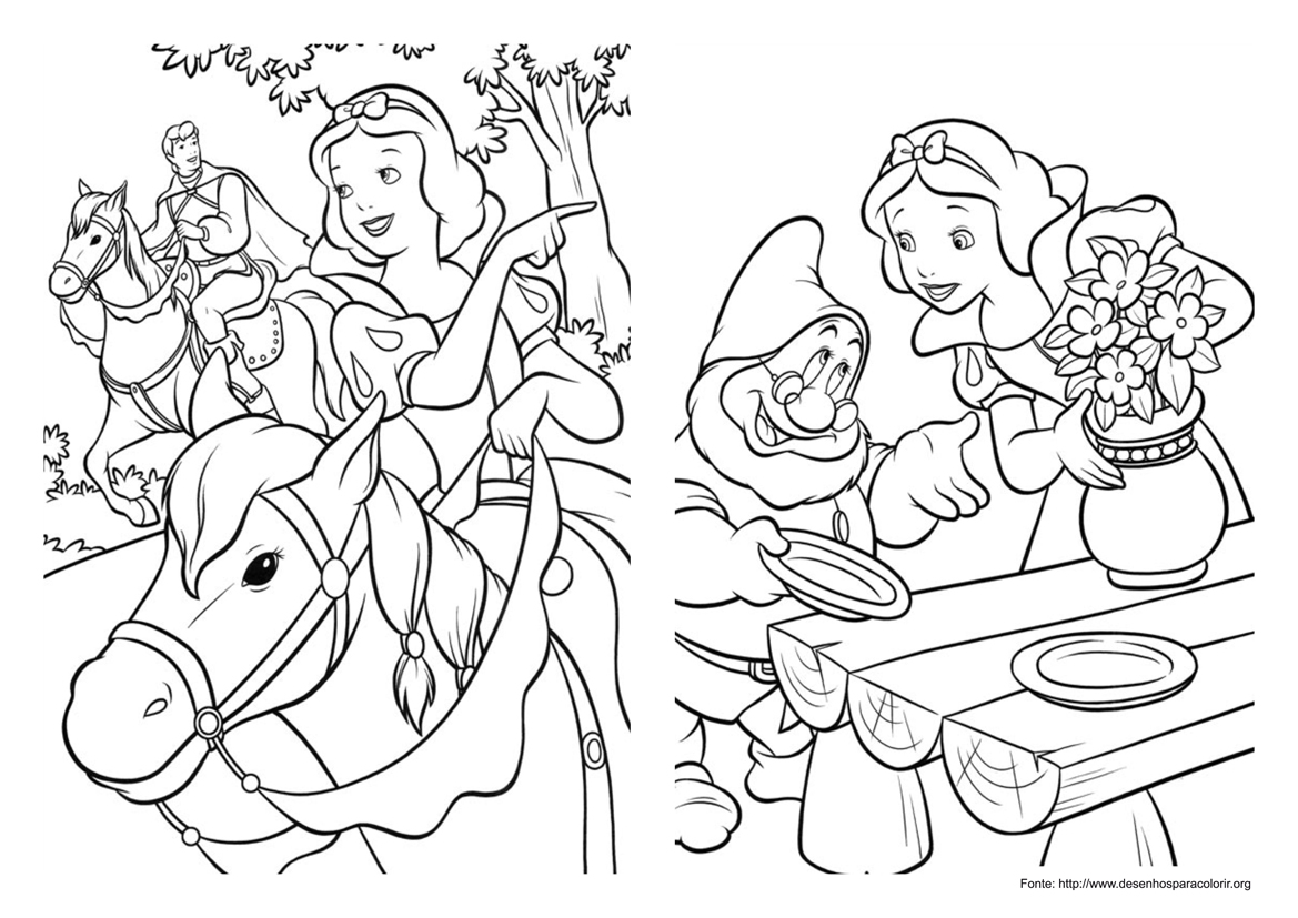 Branca de Neve para colorir