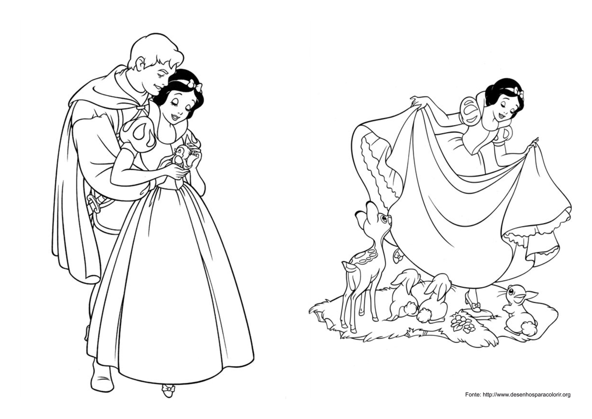 Desenhos da Branca de Neve para colorir e imprimir